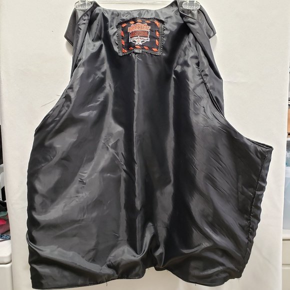 Interstate Leather Black Biker Motorcycle Vest 4XL-T - Picture 10 of 14